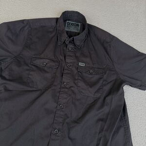 DIXXON Flannel Co Workforce Shirt Mens Large Black Short Sleeve Button Up